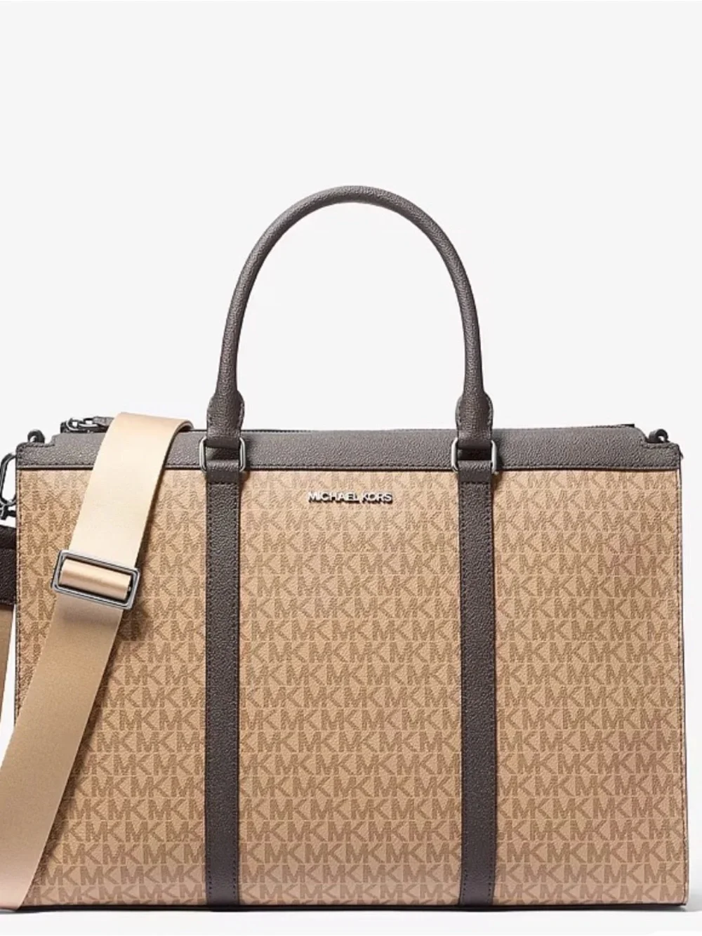Michael Kors Cooper Husk Signature Briefcase with Detachable Strap